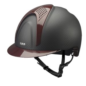 CARBON HELMET E-LIGHT MATT / 2 BORDEAUX INSERTS
