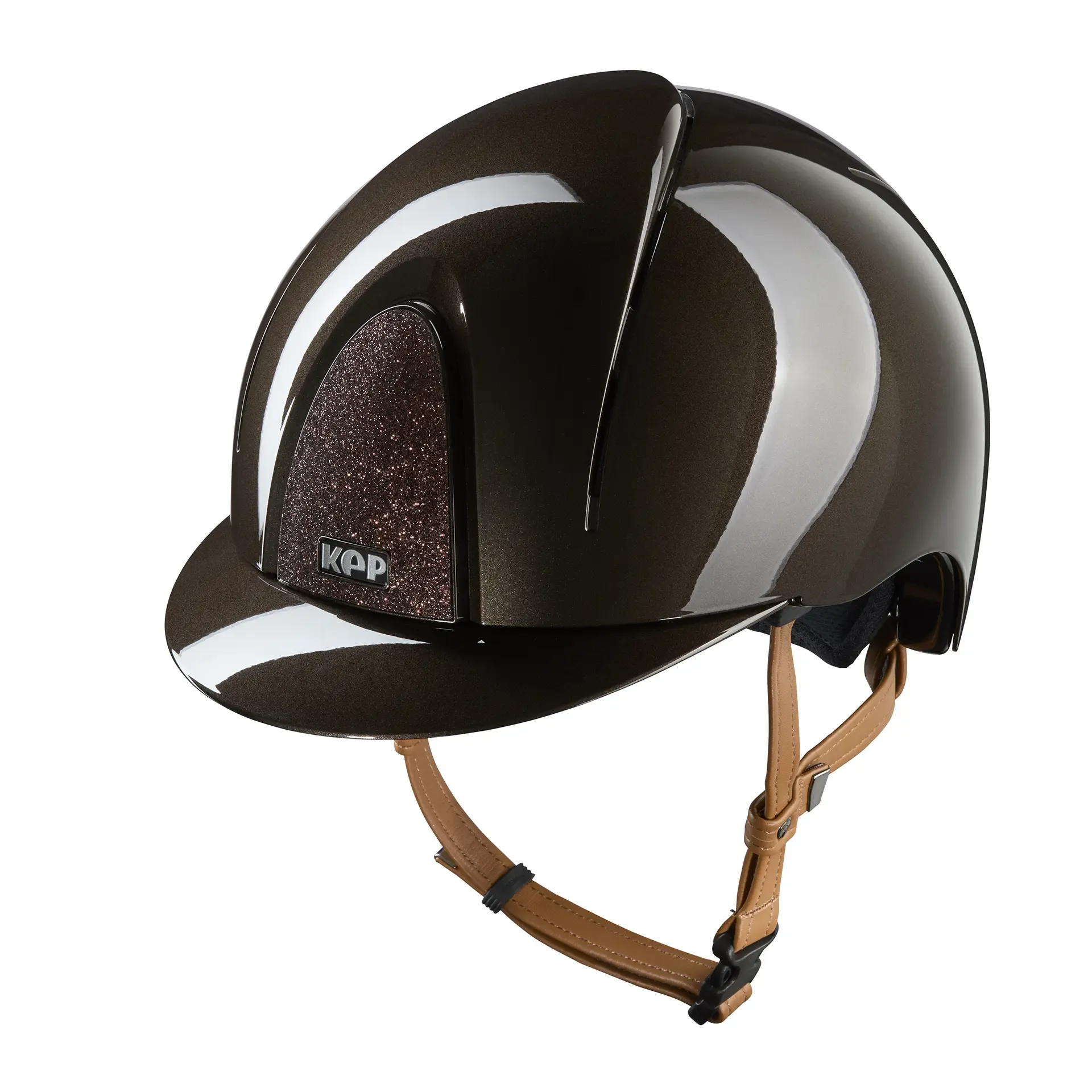 Smart Nova Riding Helmet / Polish Brown / Beige Chinstrap / Star Brown ...